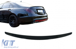 Spoiler bagagliaio per Mercedes Classe S W222 2014-2020 Sport Labbro Nero lucido-image-6082714