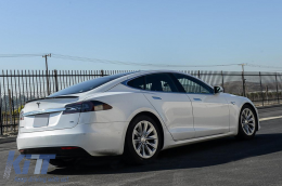 Spoiler bagagliaio per Tesla Model S 2012+ Carbonio reale & Adesivo Nastro-image-6070310