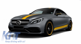 Sticker Etichetta Tetto cappuccio Specchio Strisce Giallo per Mercedes C205 A205-image-6063330