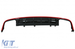 Stoßstange Diffusor Endrohre für Audi A6 C8 4K Avant Limousine 18+ S6 Look rot-image-6076109