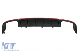 Stoßstange Diffusor Endrohre für Audi A6 C8 4K Avant Limousine 18+ S6 Look rot-image-6076115