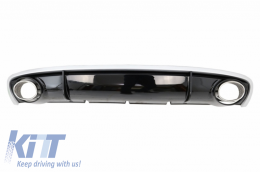 Stoßstange Diffusor für Audi A4 B8 Facelift 12-15 Auspuff Kühlergrill RS4 Look-image-6032340