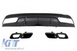 Stoßstange für Mercedes C W205 S205 14-20 Diffusor Auspuffblenden Sport C63 Look-image-6026853