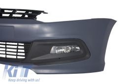 Stoßstange Kühlergrill für VW Polo 6R 03.09.09.17 R-line R20 Look DRL Gitter TFL-image-6048761