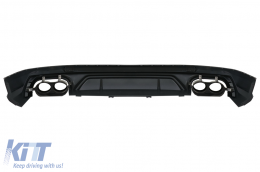 Stoßstange Spoiler Volant Diffusor Double Outlet für Audi Q5 SUV FY S-Line 18-20 Silber Tipps-image-6078722