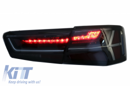 Taillights Full LED suitable for Audi A6 4G C7 Limousine (2011-2014) Smoke Facelift Design with Sequential Dynamic Turning Lights-image-6042108