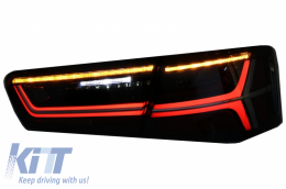 Taillights Full LED suitable for Audi A6 4G C7 Limousine (2011-2014) Smoke Facelift Design with Sequential Dynamic Turning Lights-image-6042110