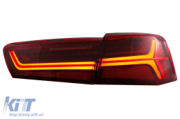 Taillights Full LED suitable for Audi A6 4G C7 Limousine (2011-2014) Red Clear Facelift Design with Sequential Dynamic Turning Lights-image-6042650