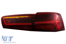 Taillights Full LED suitable for Audi A6 4G C7 Limousine (2011-2014) Red Clear Facelift Design with Sequential Dynamic Turning Lights-image-6042654