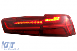 Taillights Full LED suitable for Audi A6 4G C7 Limousine (2011-2014) Red Clear Facelift Design with Sequential Dynamic Turning Lights-image-6042656