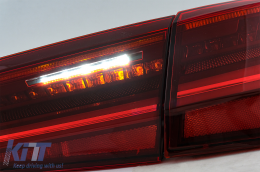 Taillights Full LED suitable for Audi A6 4G C7 Limousine (2011-2014) Red Clear Facelift Design with Sequential Dynamic Turning Lights-image-6042659