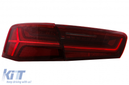 Taillights Full LED suitable for Audi A6 4G C7 Limousine (2011-2014) Red Clear Facelift Design with Sequential Dynamic Turning Lights-image-6042660