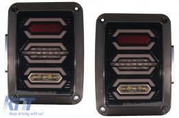 Taillights Full LED suitable for JEEP Wrangler JK Rubicon (2007-2017) Smoke-image-6022619