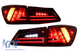 Taillights Full LED suitable for Lexus IS XE20 (2006-2012) Light Bar Facelift New XE30 Red Clear-image-6025879