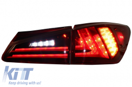 Taillights Full LED suitable for Lexus IS XE20 (2006-2012) Light Bar Facelift New XE30 Red Clear-image-6025881