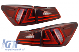 Taillights Full LED suitable for Lexus IS XE20 (2006-2012) Light Bar Facelift New XE30 Red Clear-image-6025901