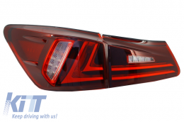 Taillights Full LED suitable for Lexus IS XE20 (2006-2012) Light Bar Facelift New XE30 Red Clear-image-6025902