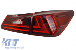 Taillights Full LED suitable for Lexus IS XE20 (2006-2012) Light Bar Facelift New XE30 Red Clear-image-6025903