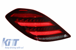 Taillights Full LED suitable for Mercedes S-Class W222 (2013-2017) with Sequential Dynamic Turning Lights Facelift Design-image-6038804