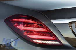 Taillights Full LED suitable for Mercedes S-Class W222 (2013-2017) with Sequential Dynamic Turning Lights Facelift Design-image-6038813