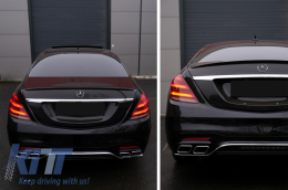 Taillights Full LED suitable for Mercedes S-Class W222 (2013-2017) with Sequential Dynamic Turning Lights Facelift Design-image-6038815