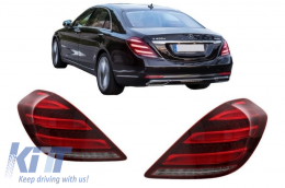 Taillights Full LED suitable for Mercedes S-Class W222 (2013-2017) with Sequential Dynamic Turning Lights Facelift Design-image-6074017