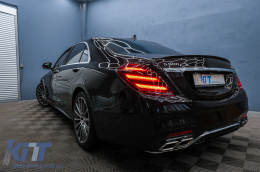 Taillights Full LED suitable for Mercedes S-Class W222 (2013-2017) with Sequential Dynamic Turning Lights Facelift Design-image-6090179