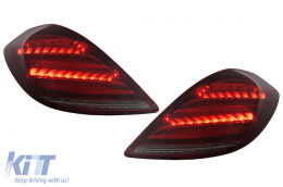 Taillights Full LED suitable for Mercedes S-Class W222 (2014-2017) Dynamic Turning Lights Facelift Design-image-6110431