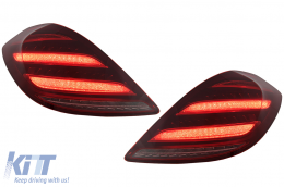 Taillights Full LED suitable for Mercedes S-Class W222 (2014-2017) Dynamic Turning Lights Facelift Design - TLMBW222FAP