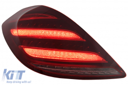 Taillights Full LED suitable for Mercedes S-Class W222 (2014-2017) Dynamic Turning Lights Facelift Design-image-6110435