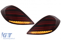 Taillights Full LED suitable for Mercedes S-Class W222 (2014-2017) Dynamic Turning Lights Facelift Design-image-6110437