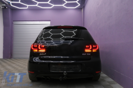 Taillights Full LED suitable for VW Golf 6 VI (2008-2013) R20 Design Red Cherry with Sequential Dynamic Turning Lights (LHD and RHD)-image-6089152