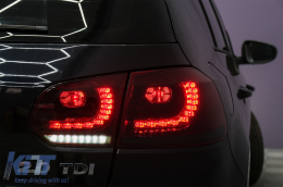 Taillights Full LED suitable for VW Golf 6 VI (2008-2013) R20 Design Red Cherry with Sequential Dynamic Turning Lights (LHD and RHD)-image-6089155