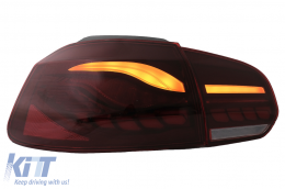 Taillights Full LED suitable for VW Golf 6 VI (2008-2013) Red Smoke with Sequential Dynamic Turning Lights (LHD and RHD)-image-6082687