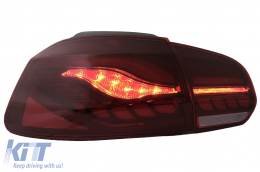 Taillights Full LED suitable for VW Golf 6 VI (2008-2013) Red Smoke with Sequential Dynamic Turning Lights (LHD and RHD)-image-6082690