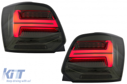 Taillights Full LED suitable for VW Polo 6R 6C 61 (2011-2017) Sequential Dynamic Turning Lights Vento Look Smoke-image-6073700