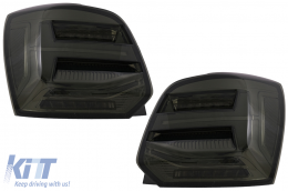 Taillights Full LED suitable for VW Polo 6R 6C 61 (2011-2017) Sequential Dynamic Turning Lights Vento Look Smoke-image-6073712