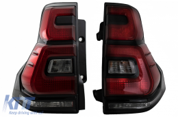 Taillights LED suitable for Toyota Land Cruiser FJ150 Prado (2010-2018) Red Clear Light Bar (2018+) Design