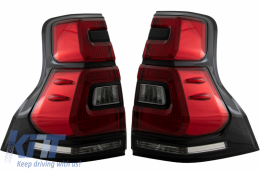 Taillights LED suitable for Toyota Land Cruiser FJ150 Prado (2010-2018) Red Clear Light Bar (2018+) Design-image-6050271