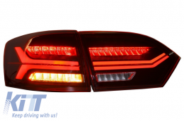 Taillights LED suitable for VW Jetta Mk6 VI (2012-2014) Dynamic Flowing Turn Signals Red Smoke-image-6020986