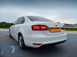 Taillights LED suitable for VW Jetta Mk6 VI (2012-2014) Dynamic Flowing Turn Signals Red Smoke-image-6021088