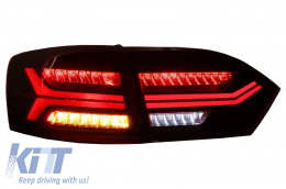 Taillights LED suitable for VW Jetta Mk6 VI (2012-2014) Dynamic Flowing Turn Signals Red Smoke-image-6023238