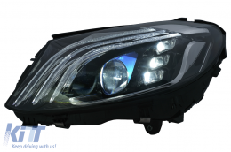 Teljes LED fényszórók Mercedes C-osztály W205 S205 (2014-2020) balkormányos modellekhez, W222 dizájn-image-6091823