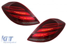 
Teljes LED Hátsó lámpa Mercedes S-osztály W222 (2013-2017) modellekhez, futófényes Irányjelzők, Facelift Dizájn-image-6074809