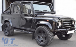 Trittbretter Seitenschritte für Land Rover Defender 110 1990-2016 Schwarz Edition-image-6106367