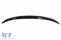 Trunk Boot Lip Spoiler with Rear Bumper Spoiler Valance Diffuser Double Outlet and Mirror Covers suitable for BMW 3 Series F30 (2011-2019) M4 CSL Performance Design Piano Black-image-6055982