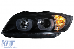 
U-LED 3D első lámpa BMW 3 E90 Limousine E91 Touring (03.2005-08.2008) balkormányos modellekhez, fekete-image-6081324