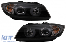 
U-LED 3D első lámpa BMW 3 E90 Limousine E91 Touring (03.2005-08.2008) balkormányos modellekhez, fekete-image-6081329