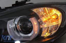 U-LED 3D Headlights Xenon suitable for BMW 3 Series E90 Limousine E91 Touring (03.2005-08.2008) LHD Black-image-6079434