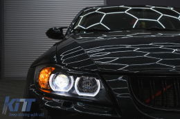 U-LED 3D Scheinwerfer Xenon für BMW 3 E90 Limo E91 Touring 03.05-08.08 LHD Schwarz-image-6104619